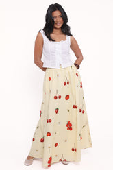 Remira Midi Skirt - Yellow Cherry