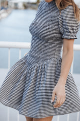 Celine Mini Dress - Black Gingham