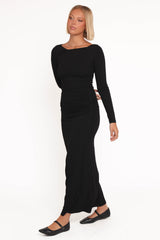 Warren Long Sleeve Maxi Dress - Black
