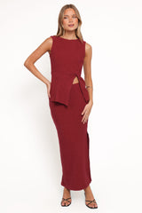 Beatrice Maxi Skirt Set - Berry