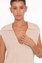 Asha Knitted Top - Beige