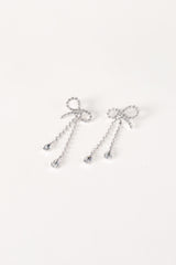 Ainsley Bow Earrings - Silver