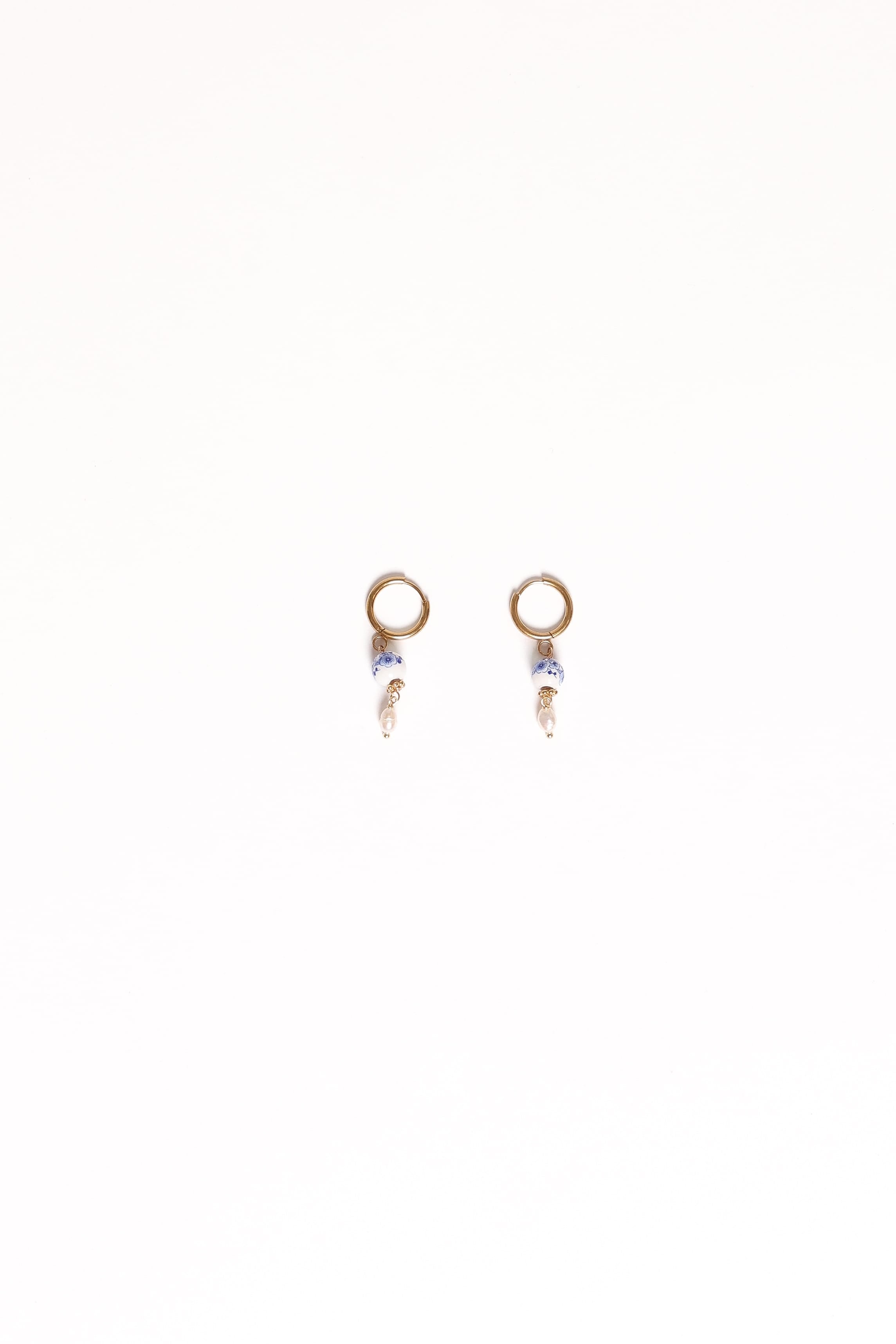 Bree Earrings - Blue/Pearl