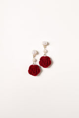 Gema Rose Earrings - Gold Red