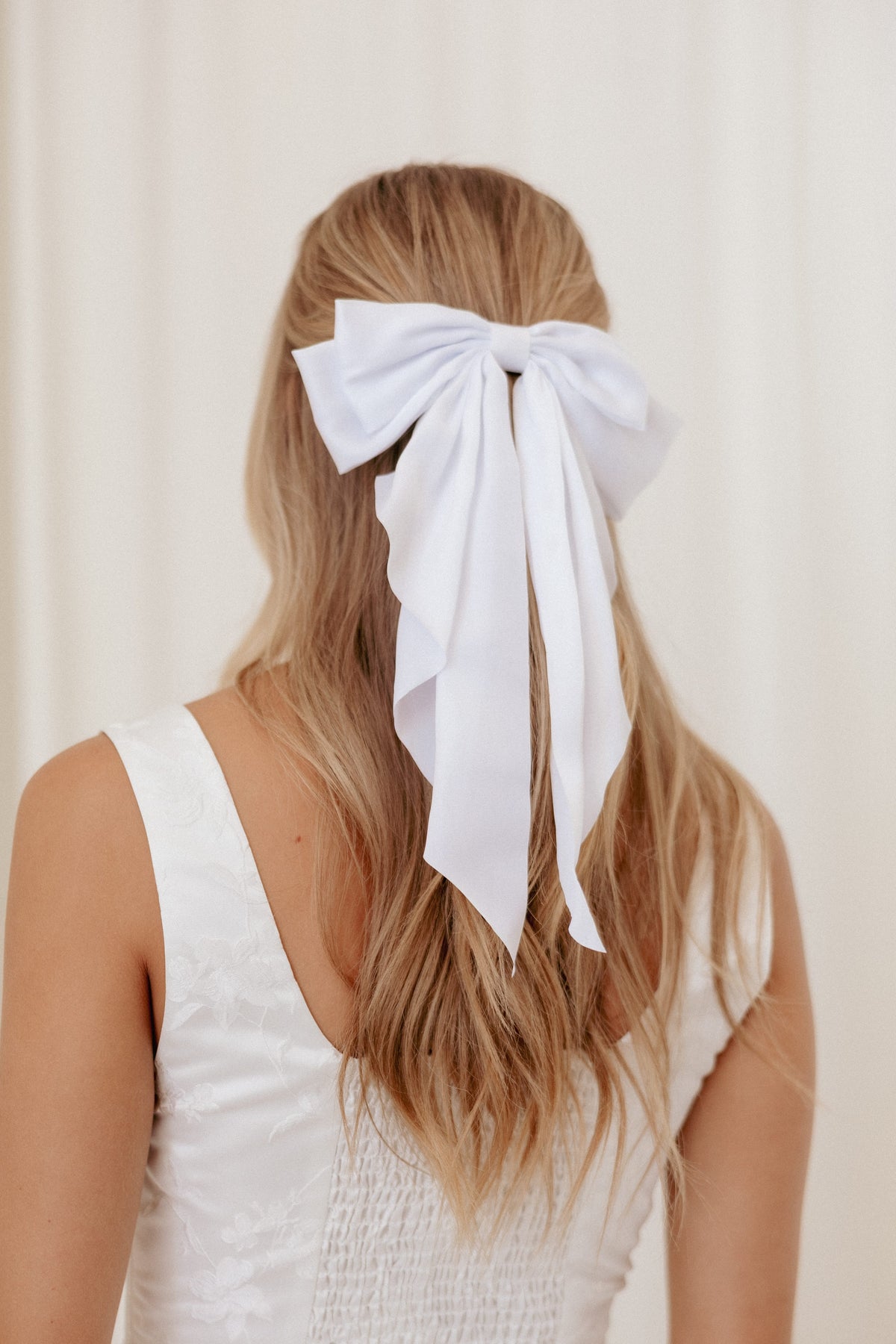 Grace Hair Bow - White