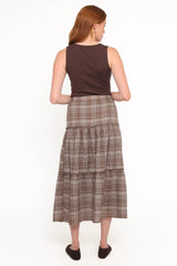 Campbell Tiered Maxi Skirt - Juno Check