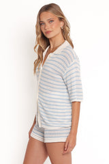 Cherie Knit Short - Cream Sky Blue