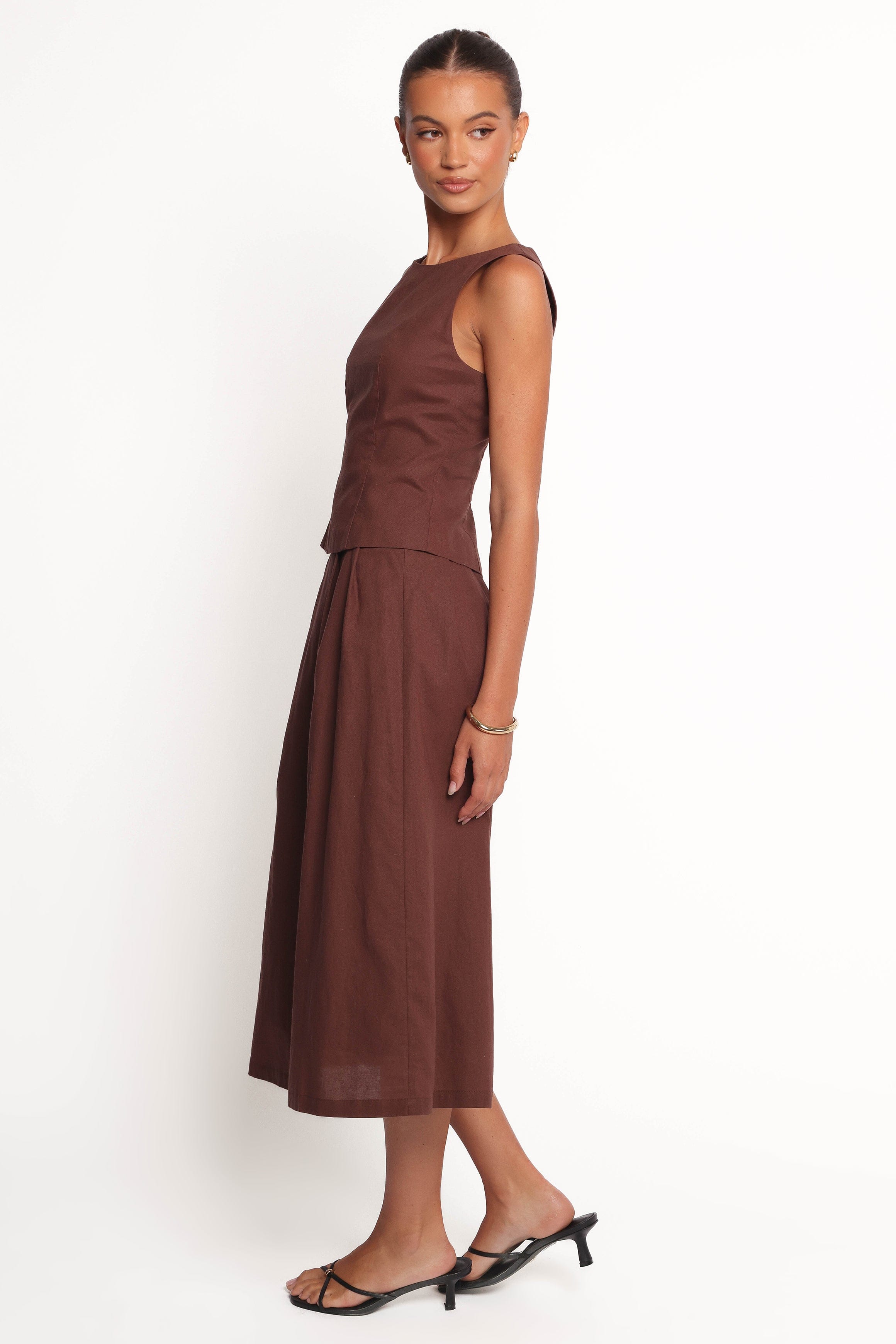 Chiaro Midi Skirt - Brown