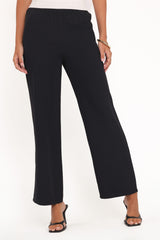Clark Crepe Wide Leg Pant - Black