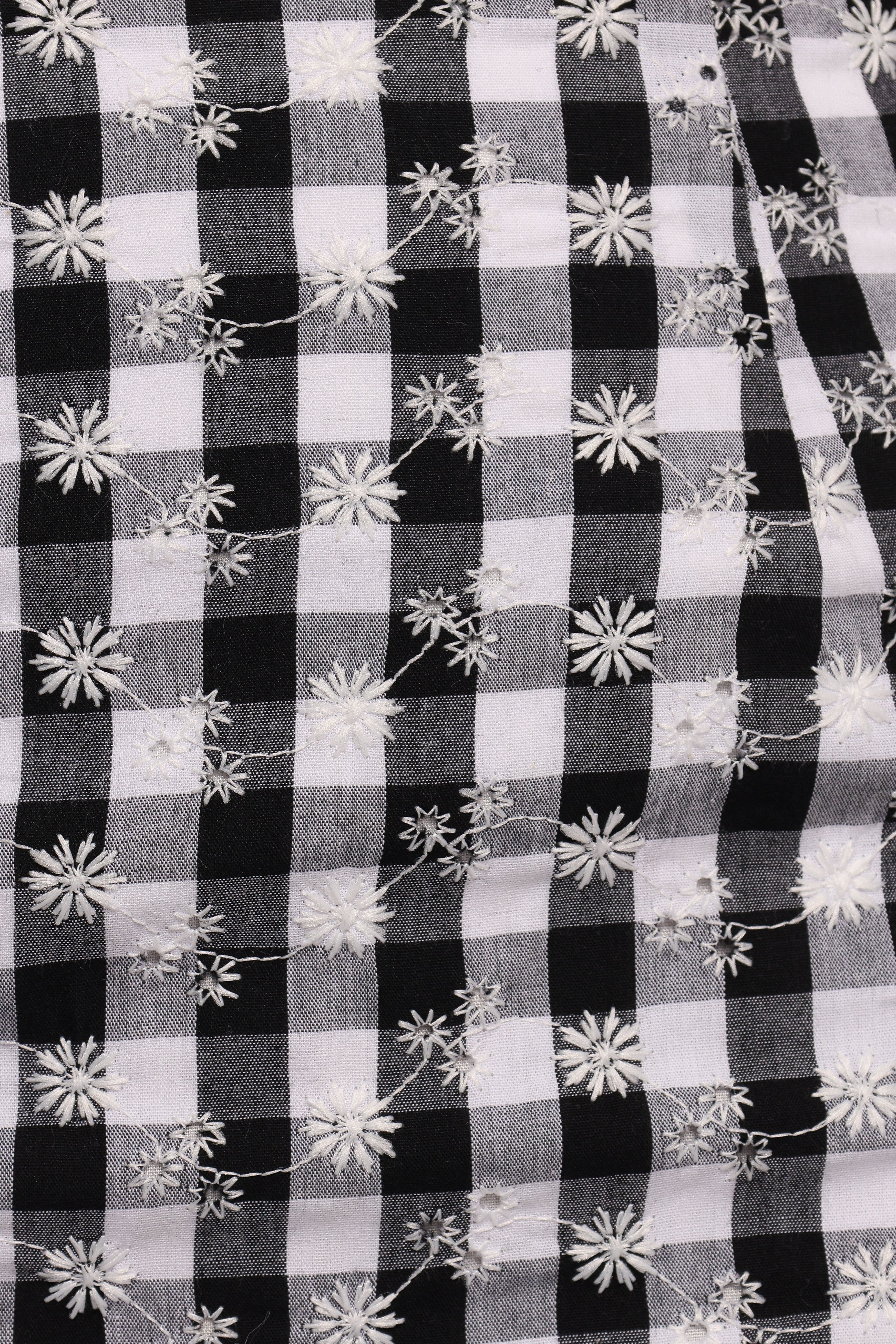 Clement Mini Skirt - Black White Gingham