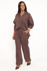 Darya Pants - Chocolate Stripe