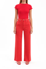 Far Out Wide Leg Jean - Cherry