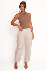 Kiah Cargo Pant - Ecru