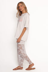 Laken Sheer Lace Maxi Skirt - White
