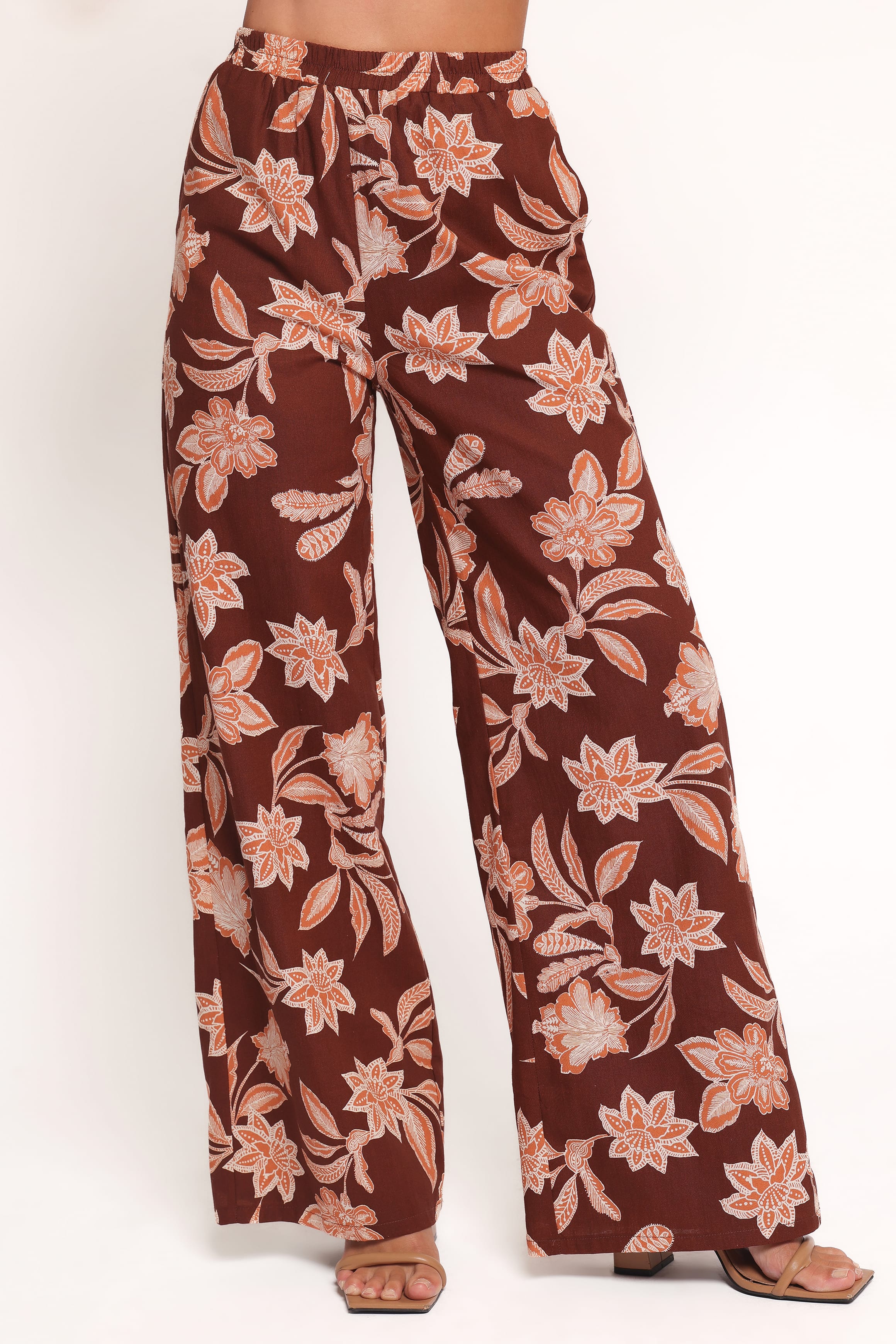 Samira Wide Leg Pant - Orange Floral