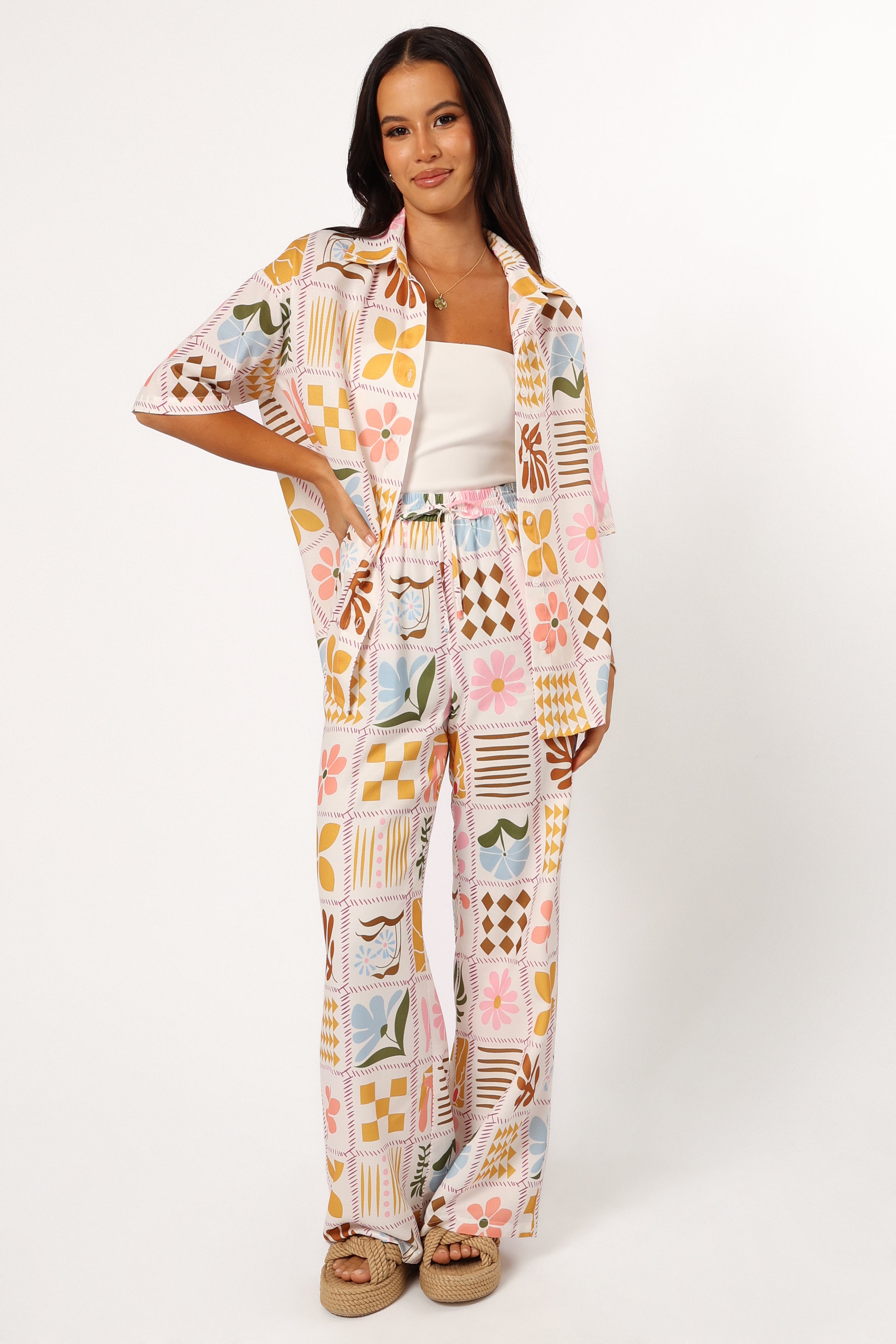 Shay Pant - White Multi
