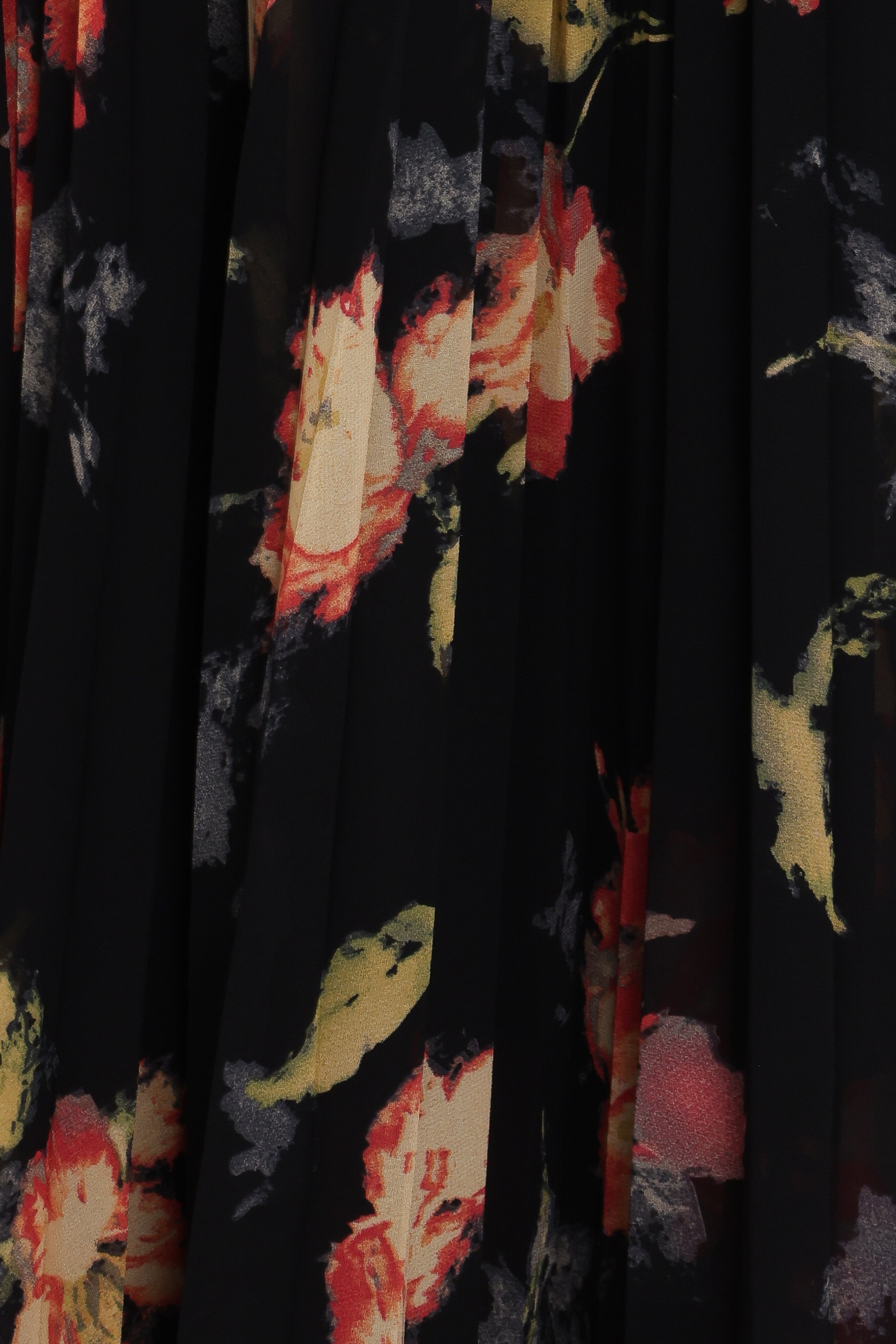 Achanti Pleated Maxi Dress - Black Multi