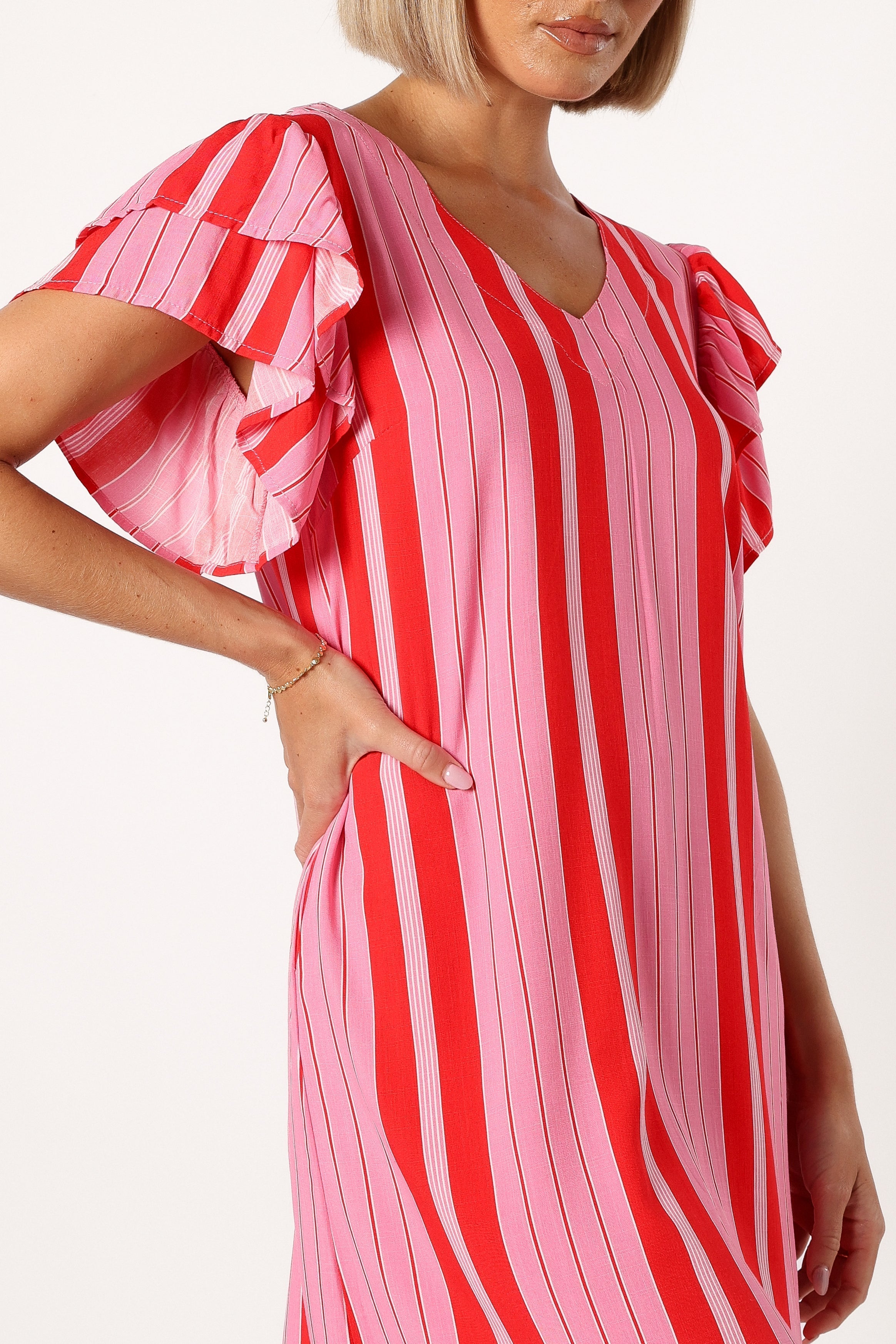 Amara Mini Dress - Pink Stripe