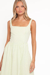 Amberlyn Maxi Dress - Green Gingham
