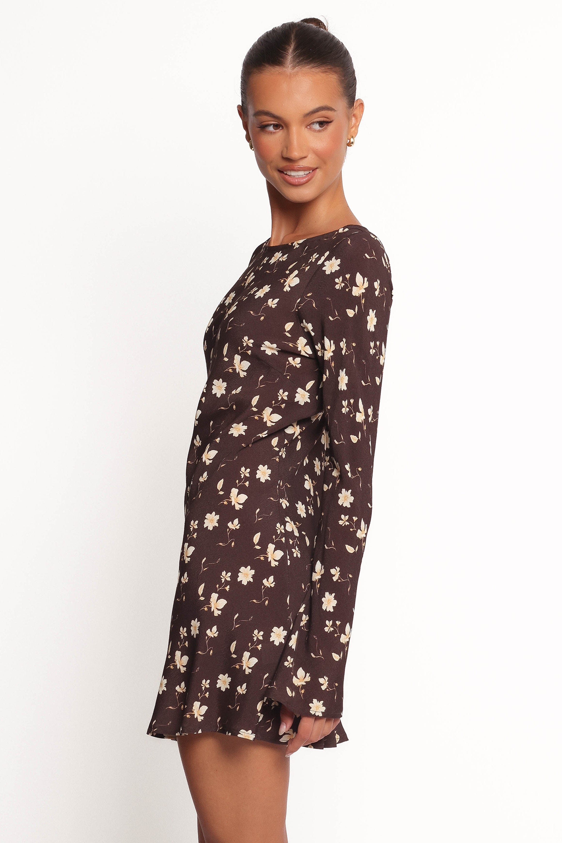 Amity Mini Dress - Brown Floral