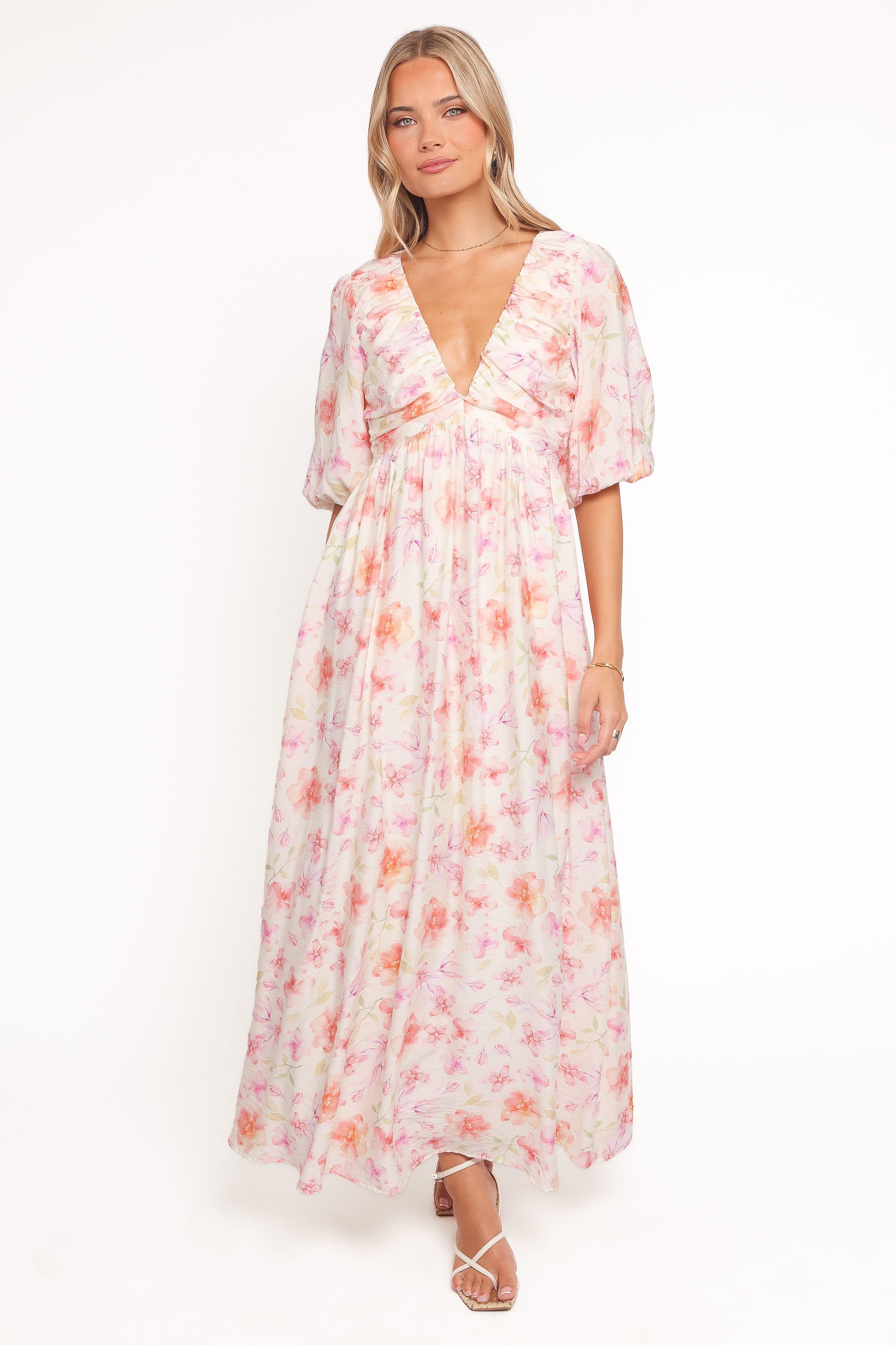 Andara Maxi Dress - White Floral