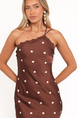 Anika Maxi Dress - Brown Polka Dot