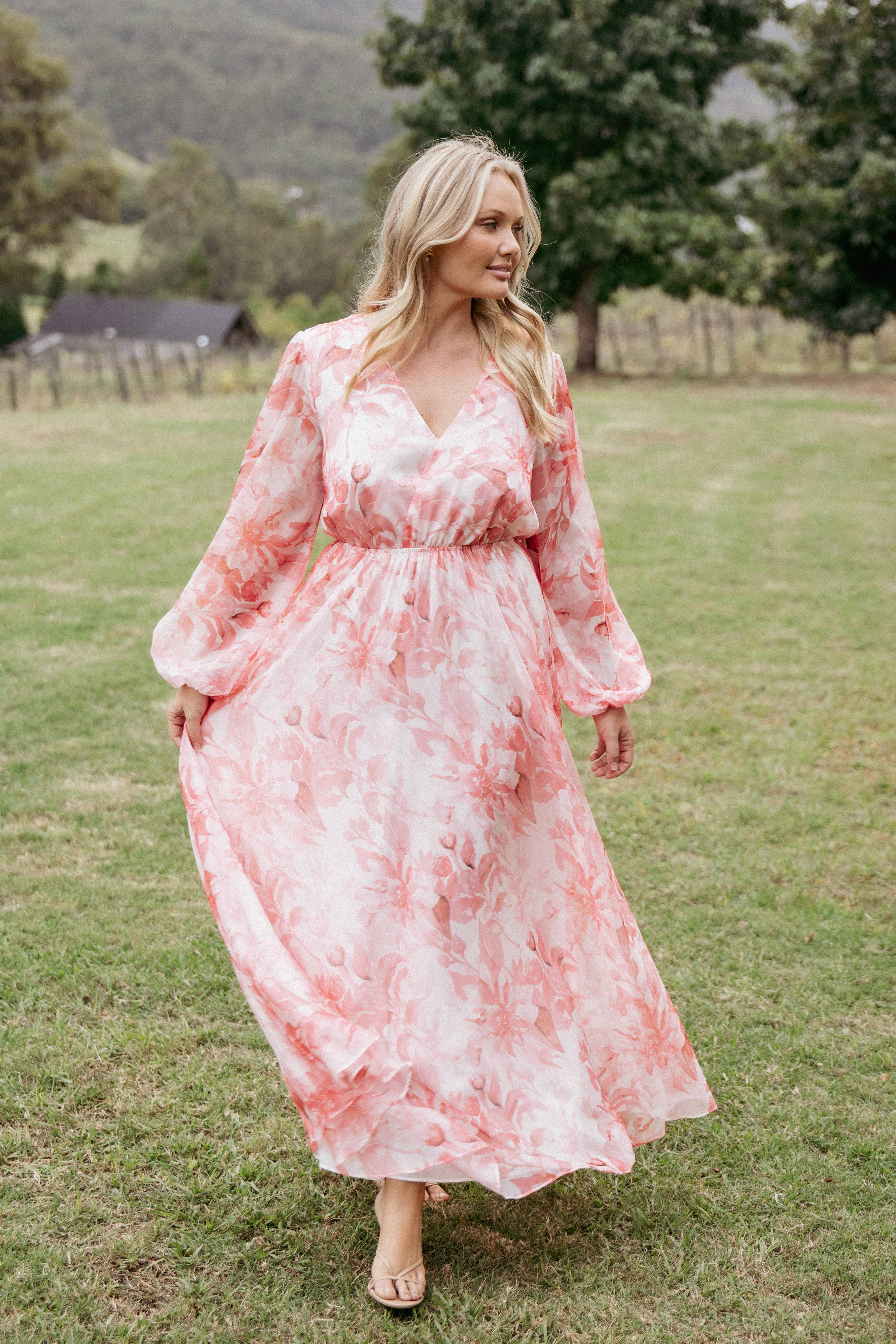 Anisa Maxi Dress - Pink Floral