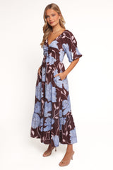 Annabella Maxi Dress - Blue Poppies