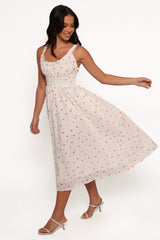 Auguste Midi Dress - Ditsy Heart