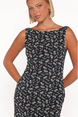 Brissa Maxi Dress - Black Floral
