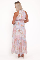 Caroline Maxi Halter Dress - Multi Floral