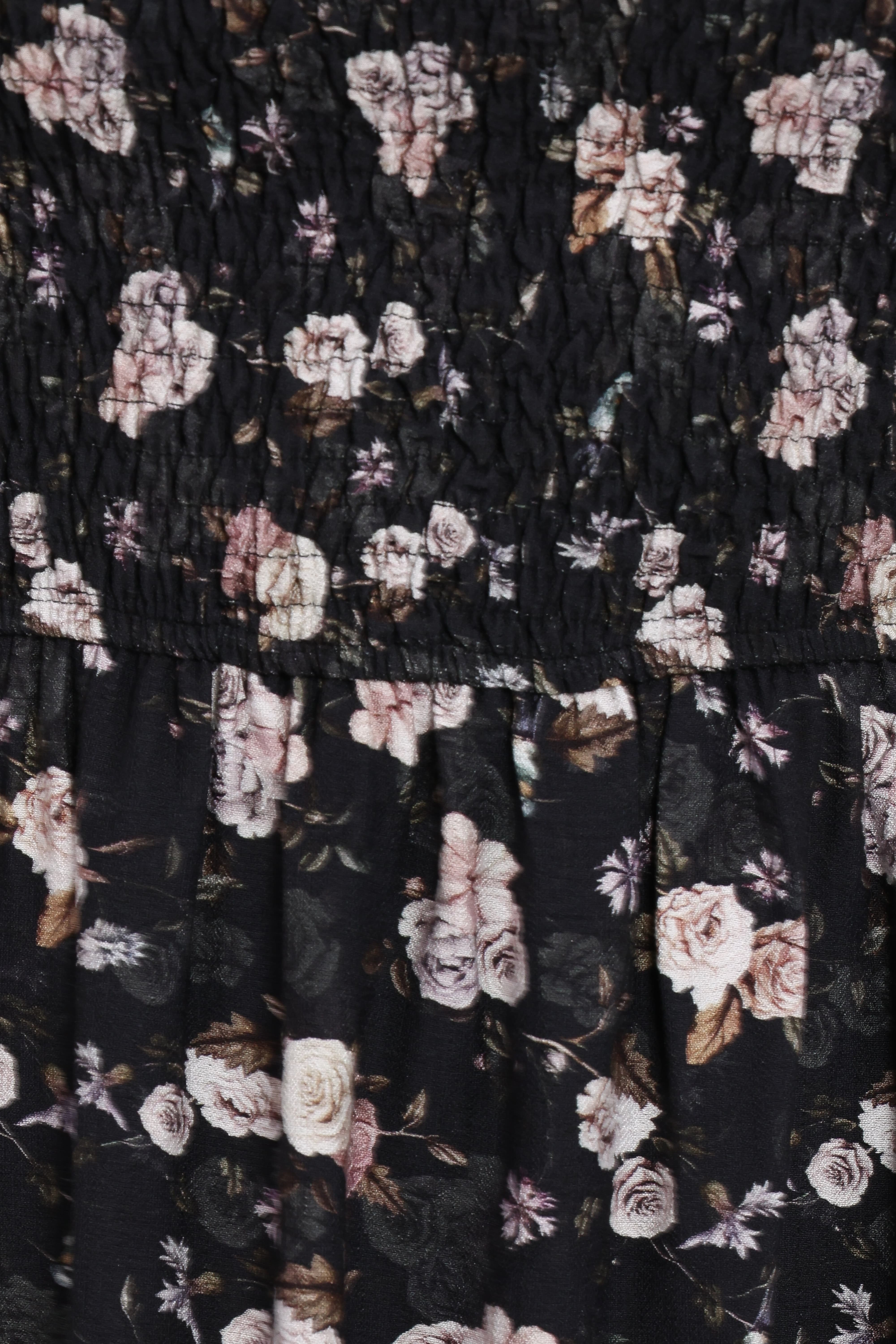 Cecelia Puff Sleeve Maxi Dress - Black Floral