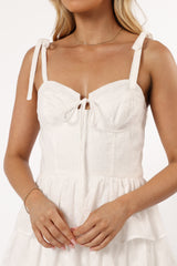 Celeste Ruffle Mini Dress - White