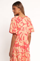 Corinna Mini Dress - Coral Print