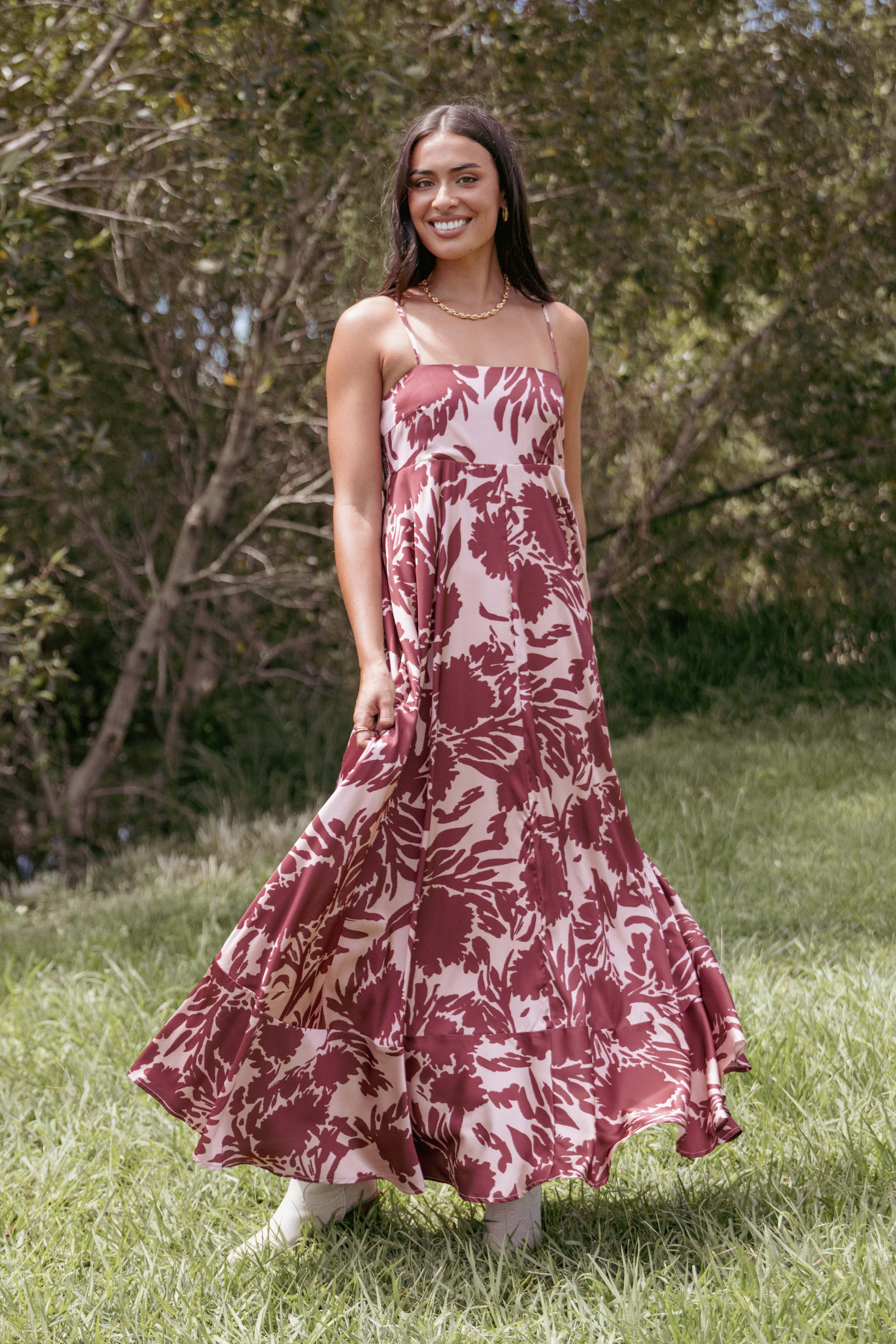 Elanor Maxi Dress - Pale Burgundy