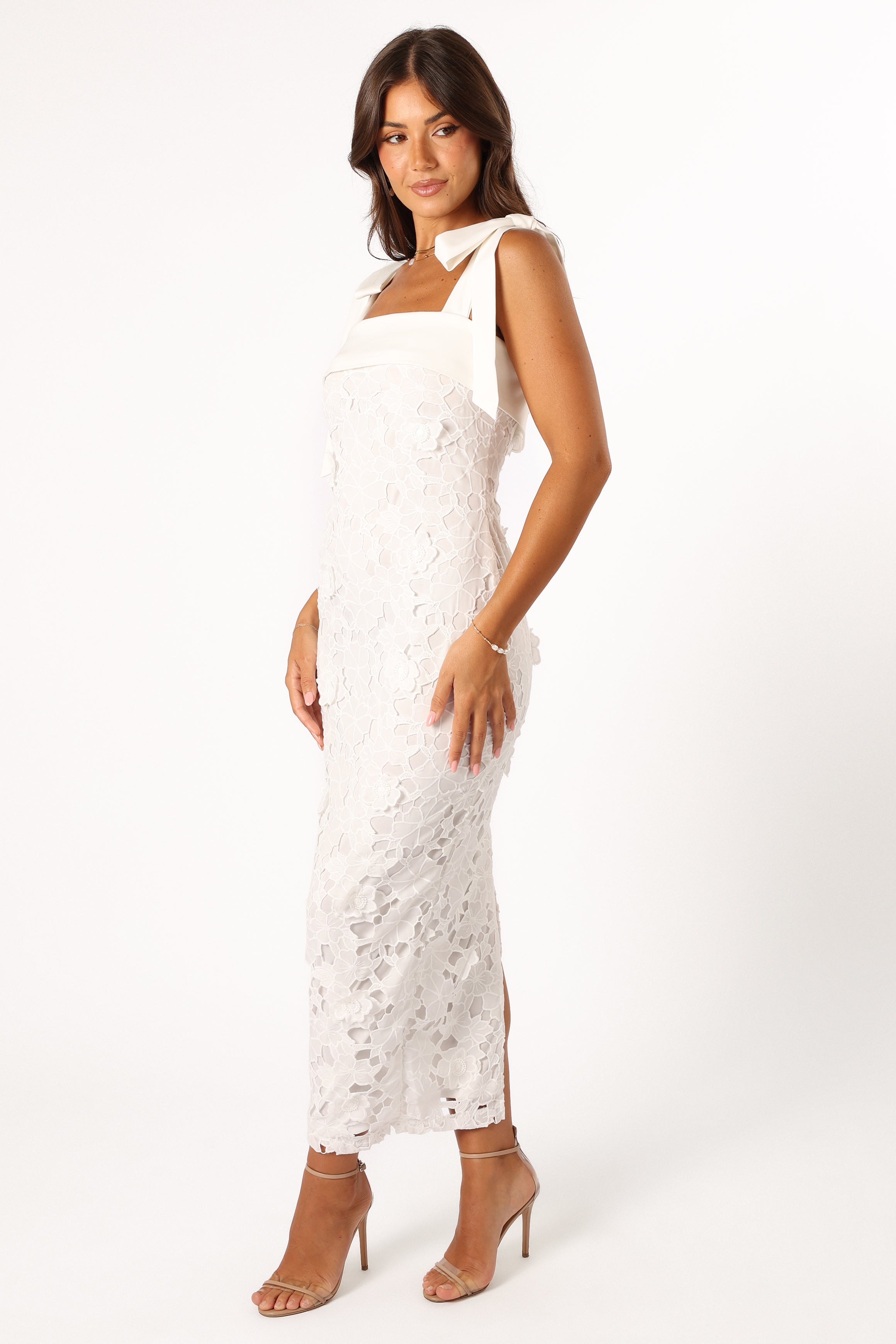 Emersyn Midi Lace Dress - White