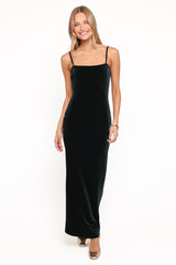 Everlee Maxi Dress - Emerald Velvet