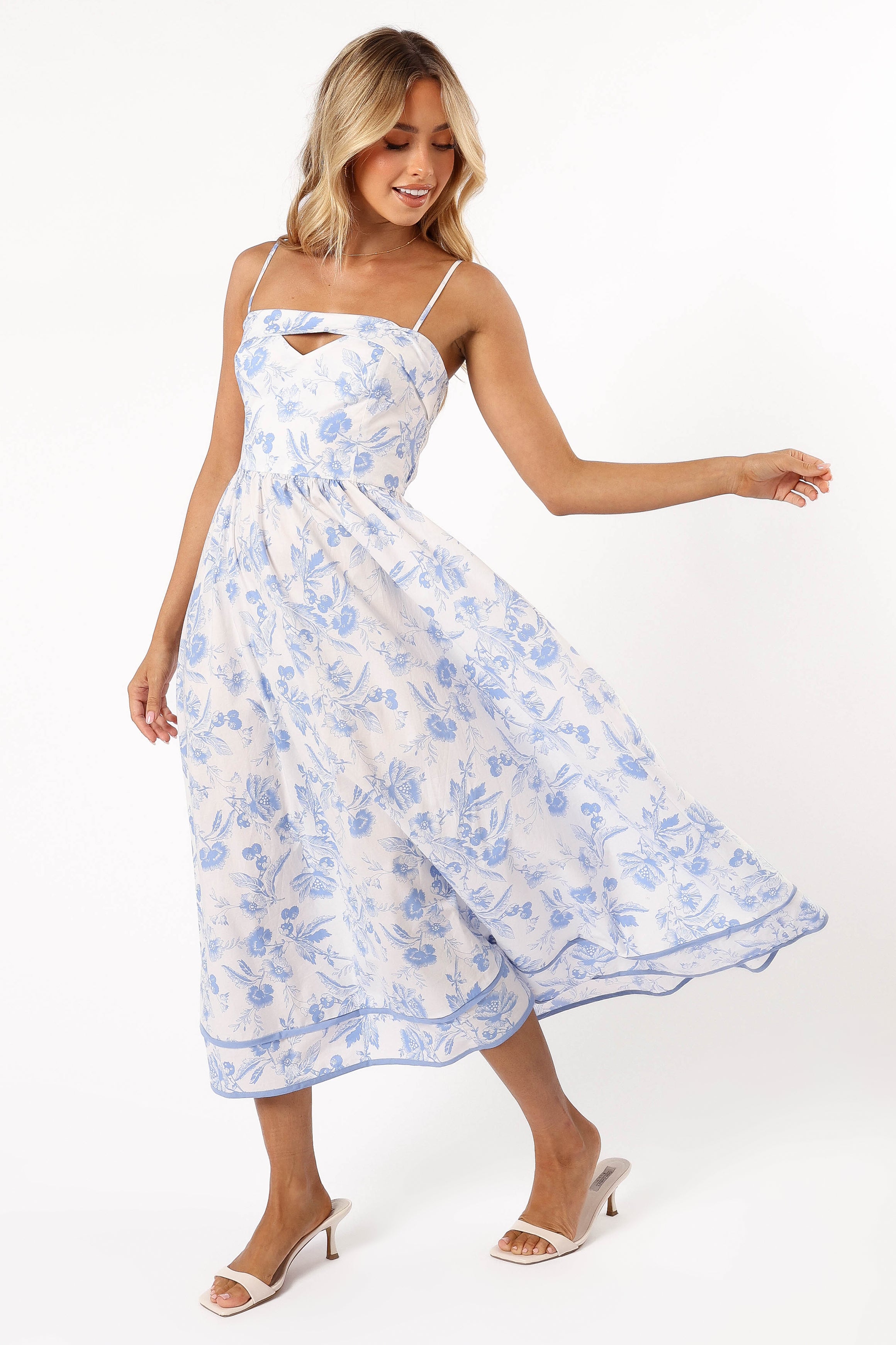 Flora Midi Dress - Blue Floral