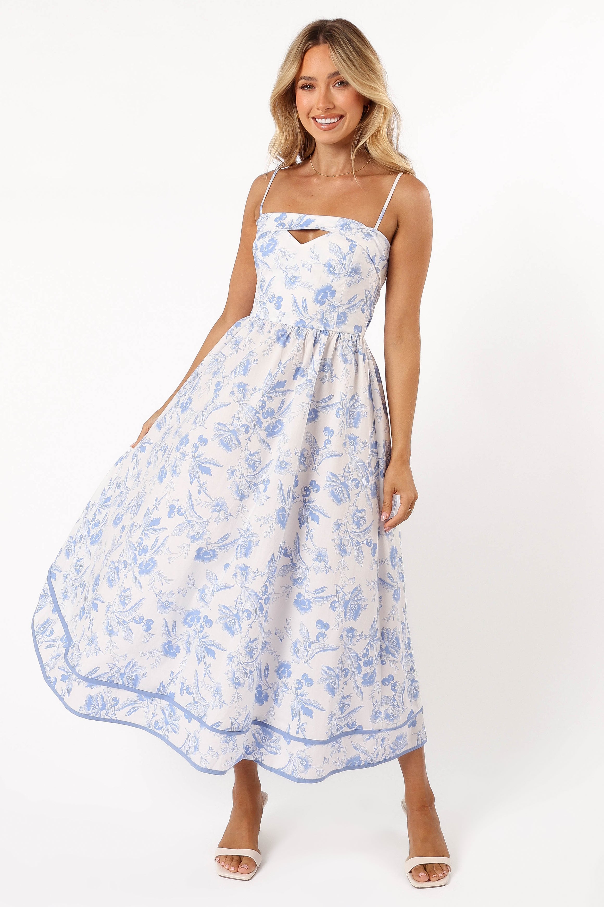 Flora Midi Dress - Blue Floral