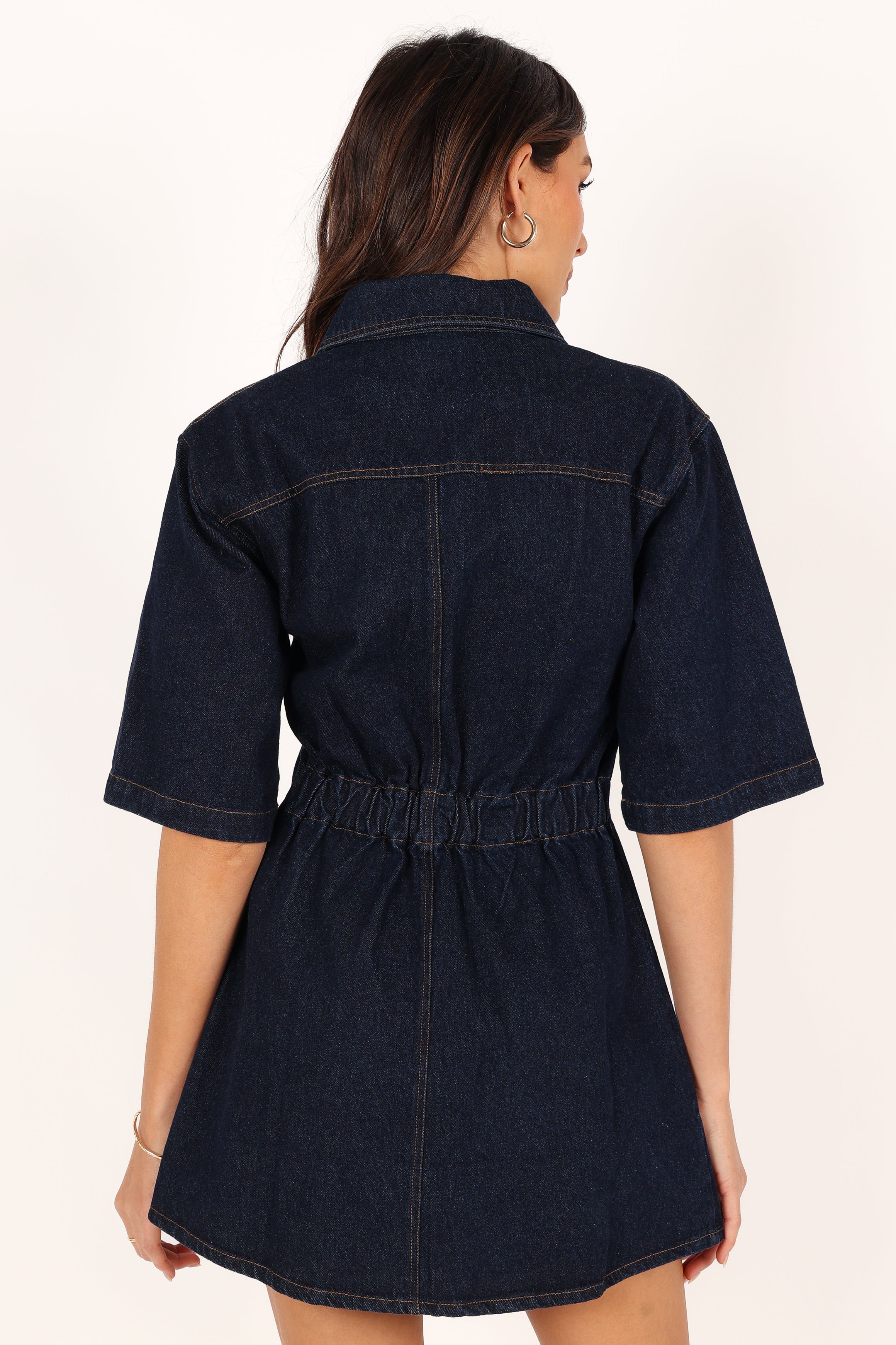 Hailey Denim Mini Dress - Dark Denim