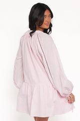 Hart Long Sleeve Mini Dress - Pink