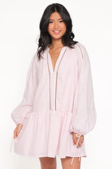 Hart Long Sleeve Mini Dress - Pink