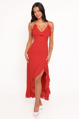 Judy Maxi Dress - Red Polka Dot