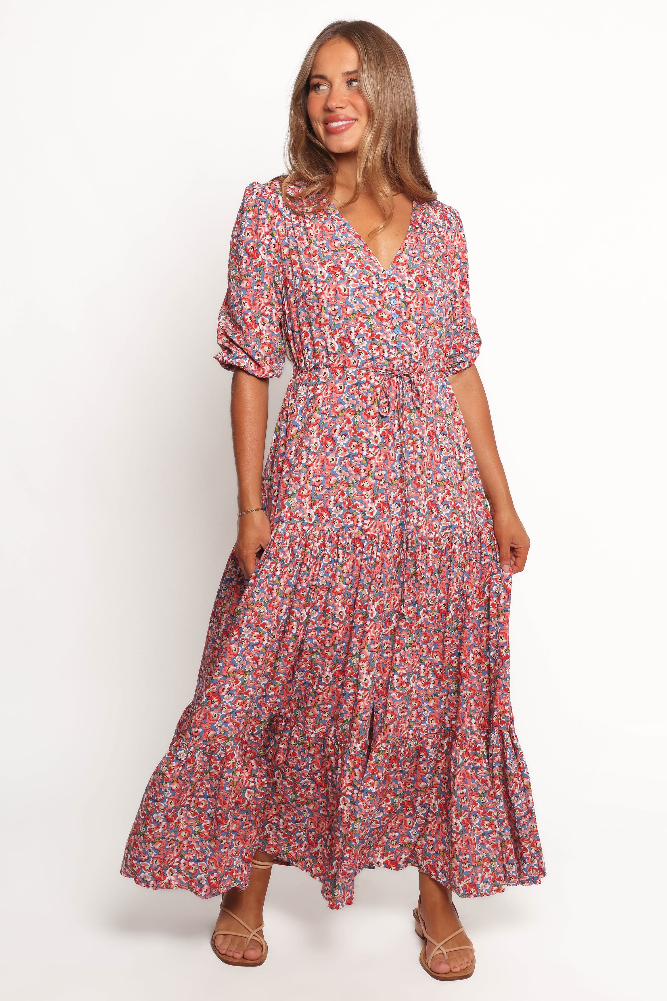Kelda Dress - Blue Ditsy Floral