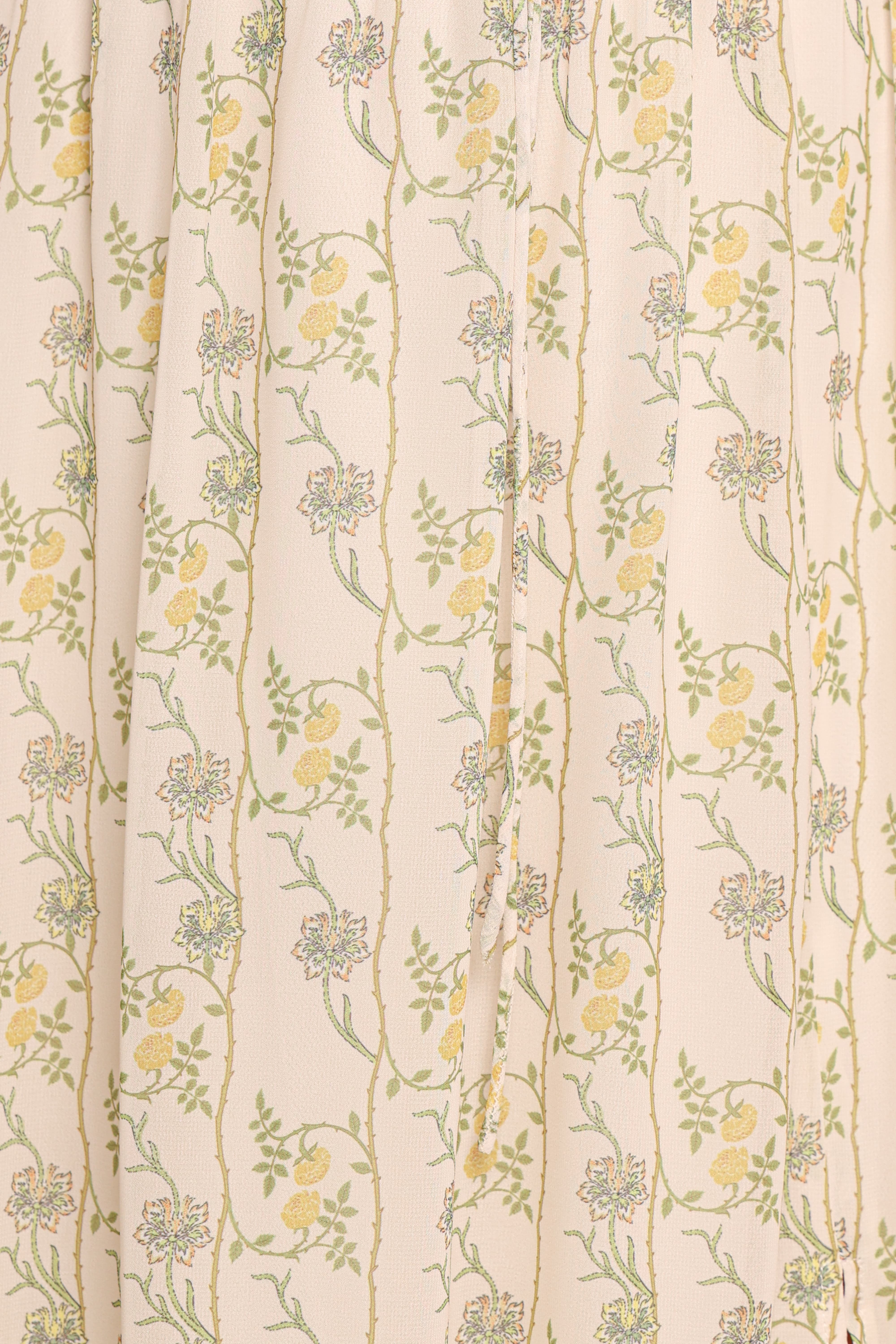 Keziah Long Sleeve Maxi Dress - Yellow Floral
