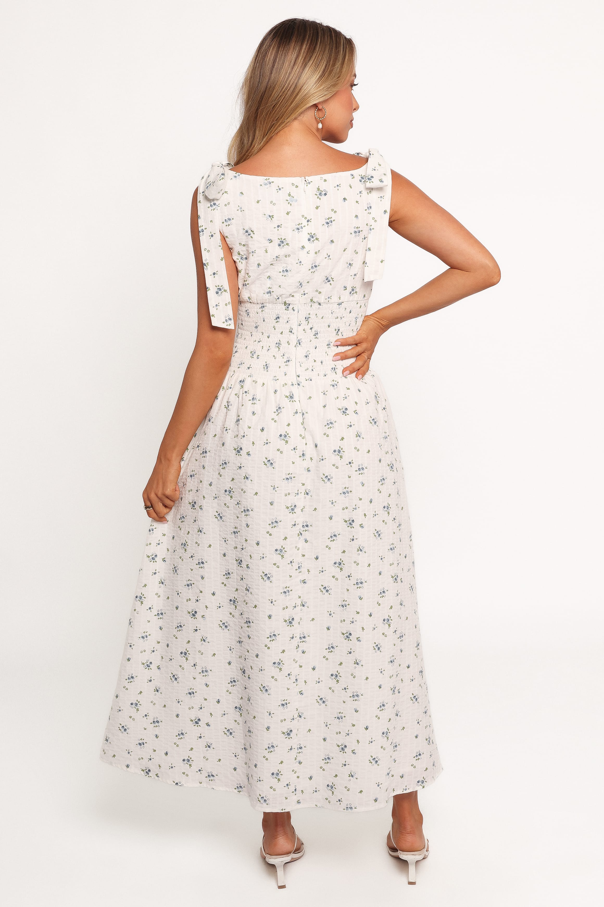 Leticia Midi Dress - Blue Ditsy Floral