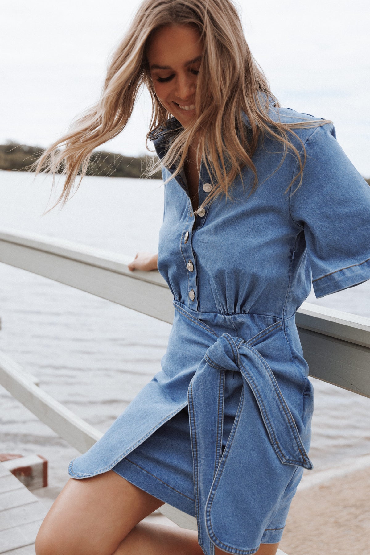 Leyton Mini Dress - Denim Chambray