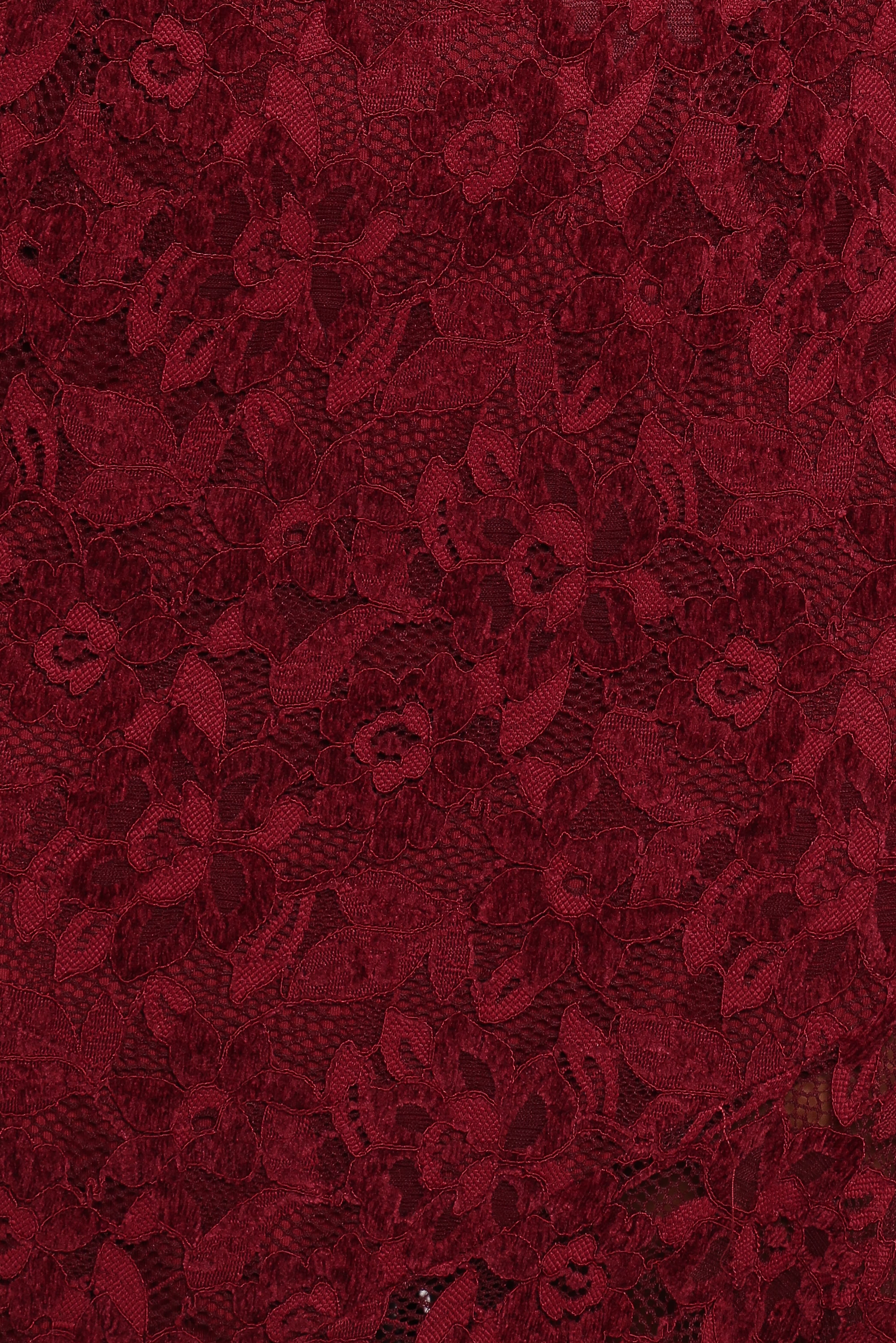 Lorde Midi Dress - Burgundy Lace
