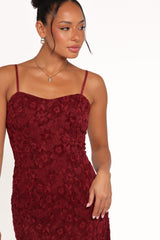 Lorde Midi Dress - Burgundy Lace