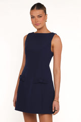 Lorne Sleeveless Mini Dress - Navy